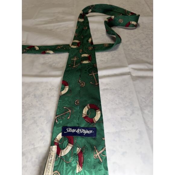 VINTAGE Stars & Stripes Brand Men’s Neck Tie With Anchor Theme - Picture 4 of 4